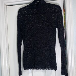 Elegant Black Lace Long Sleeve Top